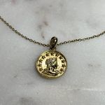 Roman Coin Style Necklace Gold over Sterling Silver Photo 2