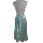 Charlie Holiday Mint Green Pleated Skirt XS Satin Look Midi Party Formal Size 2 Photo 1