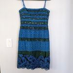 BCBGMAXAZRIA Sequin and knitted Manuela Dress, 8, Blue and Black Photo 2