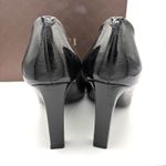 Gucci  Sachalin GG Buckle Patent Black Leather Peep Toe Heels Sz 39.5 Luxury Photo 4