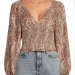 Gianni Bini NWT Paisley Western Chic Smocked Crop Size Small Photo 0