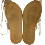 Johnston & Murphy  Zoey Ankle Wrap Sandals Taupe Metallic Kid Suede Size 9 Boho Photo 6