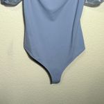 Free People NEW Pretty Petals Bodysuit Organza Puff Sleeve Blue Lilac XS Dainty Photo 5
