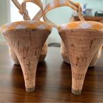 New Aubrey Lynn Orange Gingham Peep Toe Sling Back Heels 8.5 Size undefined Photo 2