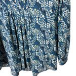 Roberta Freymann  Women’s Sz XS Floral Tunic Top Long Sleeve Blue Cotton Photo 4
