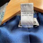 Chico's Chico’s Leather Moto Jacket Reptile Snake Print Blue Gray Full Zip Size Medium 2 Photo 7