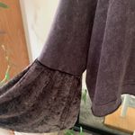 Free People  Charcoal Gray Black Velvet Bell Sleeve Shirt Photo 2