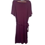 Natori  Matte‎ Jersey Blouson Dress In Plum Purple Stretch Office Size M Wedding Photo 2
