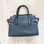 Michael Kors Satchel Black Carmen Medium Belted Flap Saffiano Leather Purse Photo 3