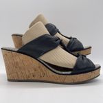 Sperry  Womens 10‎ Sandals Top-Sider Shoreham Black Wedge Heel Cork Leather Slide Photo 1