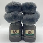 Lamo Gray Lambskin Leather Boots Winter Cozy Loungewear Slippers Women's size 6 Photo 3
