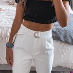 Antonio Melani Ivory High Waisted Belted Pants  Photo 0