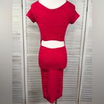 PRIME CUT Red Cutout Bodycon Midi Dress Photo 1