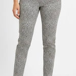 Chico's Chico’s Geometric Print Stretch Pants Womens 12R Black Tan Modern Workwear Photo 0