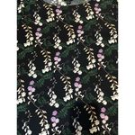 Ann Taylor  Black Purple White Floral Long Sleeve Blouse Bell Sleeve Medium Photo 3