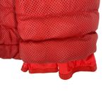 Moncler Rare  Coral Red Perforated Faux Leather Puffer Jacket Size Medium Photo 5
