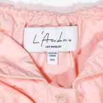 L'Academie Cotton Poplin Off Shoulder Button Front Twist Tie Knit Crop Blouse Photo 1