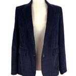 Babaton Aritzia Taylor Corduroy Royal Navy Single Breasted Front Blazer Size 6 Photo 2
