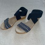 Charleston Shoe Company Navy Blue Peachtree Ankle Strap Wedge Sandal Sz 6 Photo 3