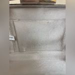 Gold Metallic Box Shaped Evening Bag, Detachable Silver Chain, Interior Pocket Photo 5