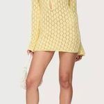 Edikted Brie Yellow Crochet Cut-Out Mini Dress XS NWT Festival Beach Cover Up Photo 2