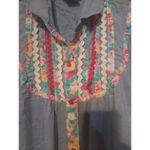 Models Coat Blue Floral Snap Up Robe, Women's Size 10, Shift Dress, Made in USA Size M Photo 6