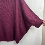 Chico's  Sz 1 US M 8 Sweater Rib Texture Dawn Pullover 3/4 Dolman Sleeve Burgundy Photo 4