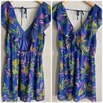 H&M divided floral tropical ruffle beach vacation formal mini dress Photo 1