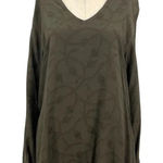 CP Shades  Olive Green Floral Embroidered Long Sleeve Top‎ Size Medium Photo 0