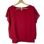 Boutique  VIISHOW Red Banded Waist Short Sleeve Blouse S Photo 1