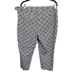 Talbots Chatham Cropped Pants Blue White High Rise Flat Front Side Zip Size 16 Photo 4