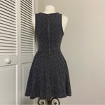 EXPRESS Fitted Circle Skirt Dress Knit Texture Black Grey Small S Photo 1