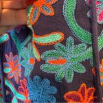 Soft Surroundings  Blue Floral Embroidered Boho Blouse Womens XS Casual Shirt Photo 2