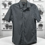 Michael Kors  Navy and White Logo Pattern buttons down Shirt Photo 0