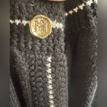 Talbots Petite Wool Cable Knit Cardigan Blazer Sweater Preppy Black 3X P Photo 3