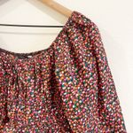 ZARA  Top Women Size Small Pink Floral Poplin Blouse Boho Fit Flare CottageCore Photo 3