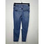 Good American  Raw Hem Distressed Jeans Medium Wash Size 6 26 Straight Leg Photo 1
