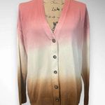 J.JILL Sunset Ombre Dip Dyed Button Up Cardigan Small | EUC Pink Photo 0