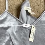 Madewell Grey silver velvet pajama cami top Photo 4