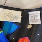 Vintage 80's Retro Shapes Striped Button Vest Small Black Photo 5