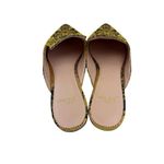 J. Crew Marna Emboirdered Slider Flat Womens 6.5 Metallic Quiet Luxury Mule Shoe Gold Photo 6