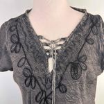 Riviera Sun Gray Lace Detail Front Boho Tie Photo 1