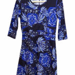 Title Nine  Dream Purple Dress Half Sleeve Floral Paisley Size Small Active Photo 0