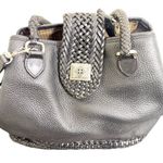 Brighton  Vintage Leather Woven Satchel Black Photo 4