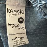 Kensie Jeans Chambray Denim Western Printed Open Back Dress | Blue | Medium Photo 4