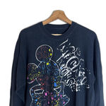 Disney Mickey Mouse Shirt Womens Large Black Long Sleeve  Parks Graphic Colorful Photo 1