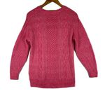 CAbi Cable Knit Sweater Women XS Pink Cotton Blend Long Sleeve Elsa 4245 Photo 1
