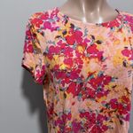 cupio  Floral Cottage Crew Neck T-shirt Top XL Pink Photo 3