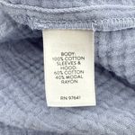 J.Jill  Pure Jill Gauze & Knit Hoodie V Neck Drawstring Pockets Periwinkle Large Photo 9