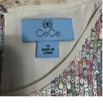 CeCe  Sequin Short-Sleeve Blouse 14 Multicolor Holiday New Years Festive Sparkle Photo 3
